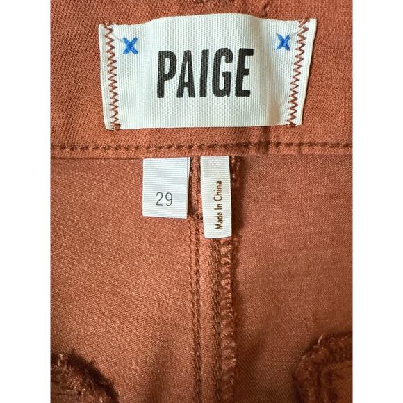 PAIGE Women's Leenah Ankle Patch Pockets Clay Sunset Luxe Coating Size 29 - Picture 11 of 16